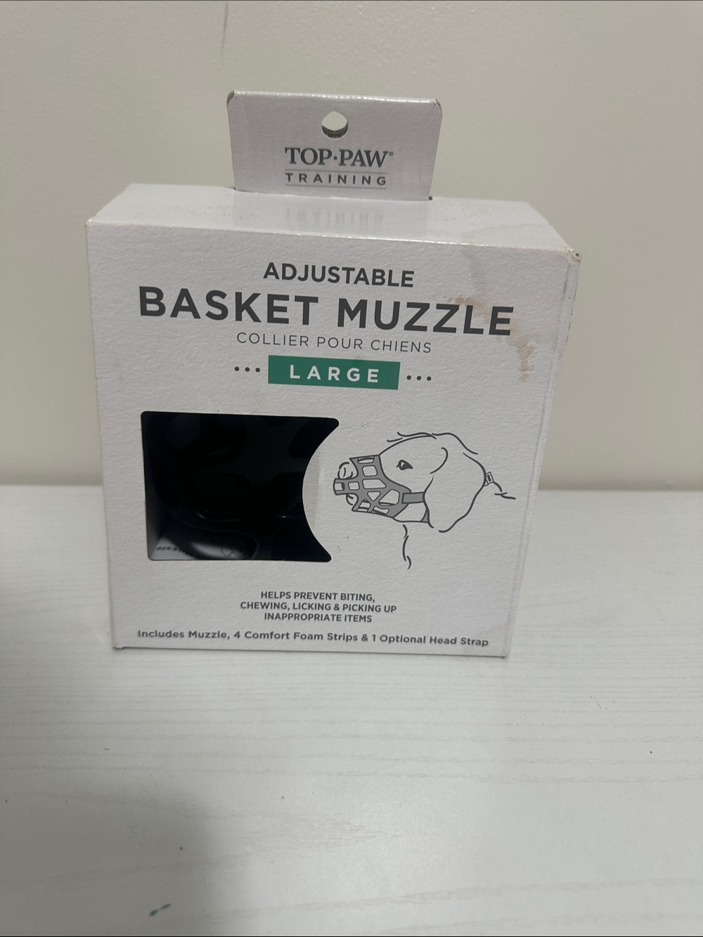 Top Paw Adjustable Basket Muzzle - Black